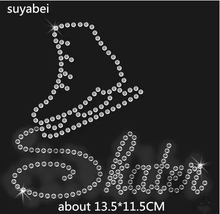 

2pc/lot Skate shoes Rhinestone iron on transfer patches hot fix rhinestone motif designs hot fix rhinestone applique