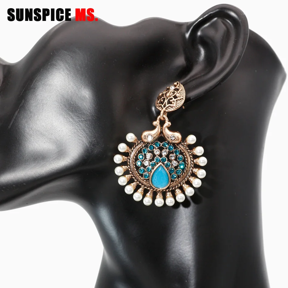 SUNSPICE MS античное серебро цветной цветок браслет кольцо серьги наборы для женщин