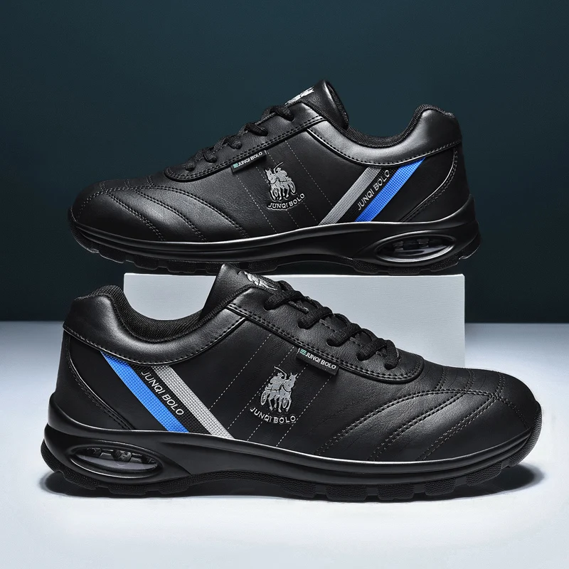 

Кроссовки ZOXO мужские из ПУ кожи, модные повседневные беговые кроссовки, на шнуровке, обувь в деловом стиле, спортивная обувь для прогулок и б...