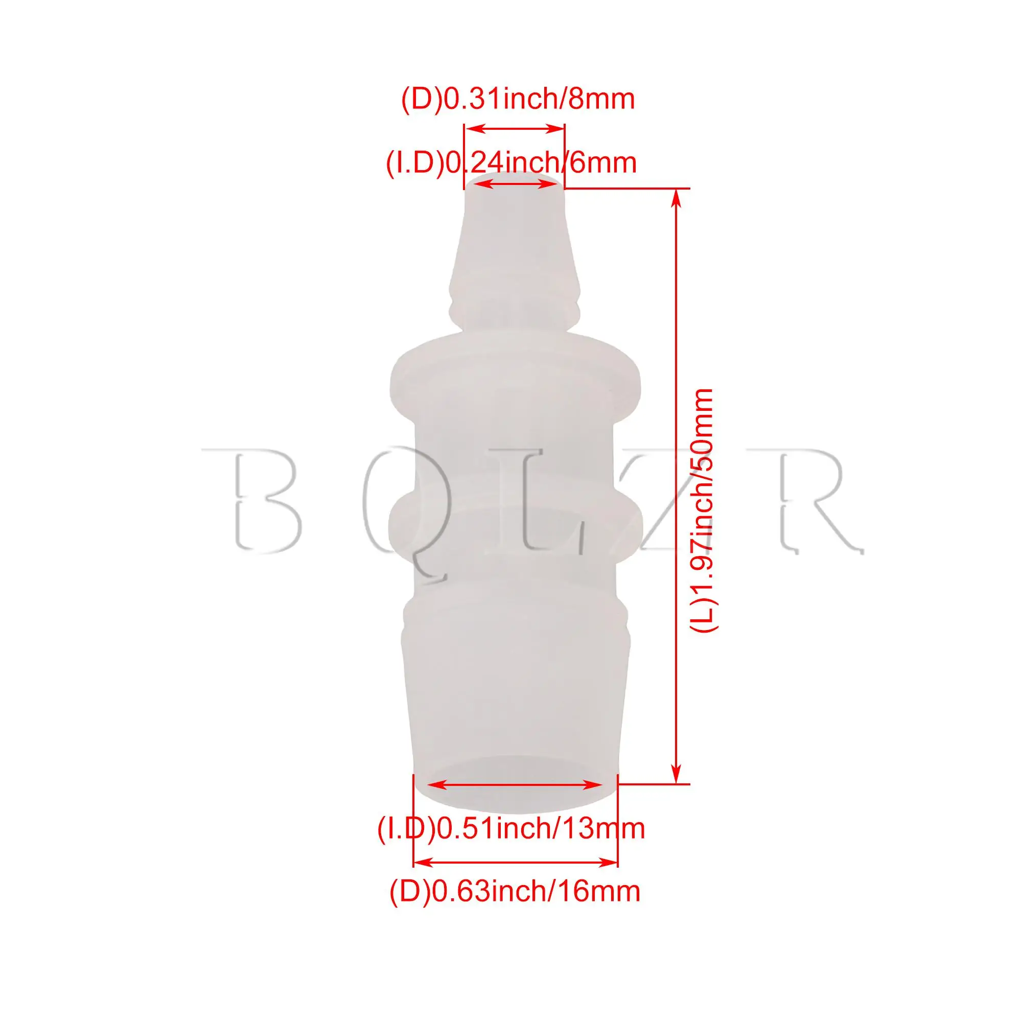 

BQLZR 5 PCS Plastic Hose Barb Fitting 1/4" to 1/2" Reducing Splicer Connector