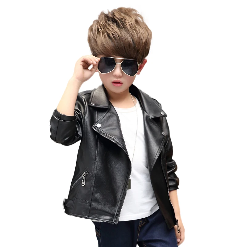 

Girls' leather Clothing 2021 PU Coat Jacket Kids Boy Fashion Leather Jackets Children Coats Spring Autumn Winter Red Black