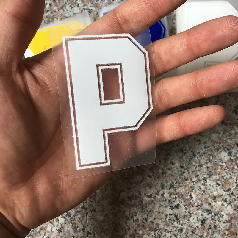 8cm P Горячая фиксация накладки для ногтей теплопередачи Горячие бирки для одежды с золотым тиснением сумка рубашка письмо номер железа на заплатках - Цвет: 8cm P