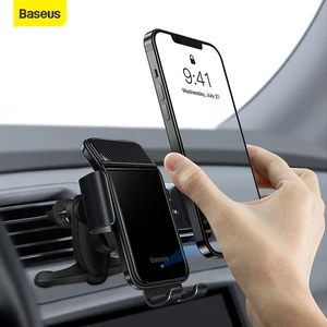 baseus car electric clamp phone holder car air vent mount bracket automatic sensing solar wireless car mount car accessories free global shipping