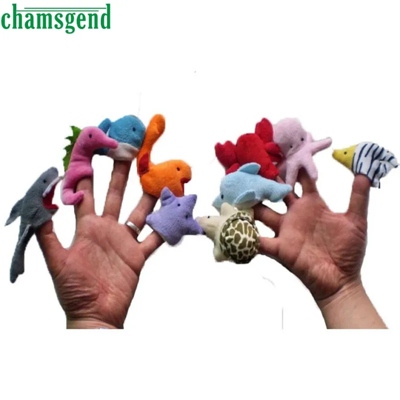 10 шт. милые Мультяшные животные пальчиковые игрушки из плюша ребенок Раннее