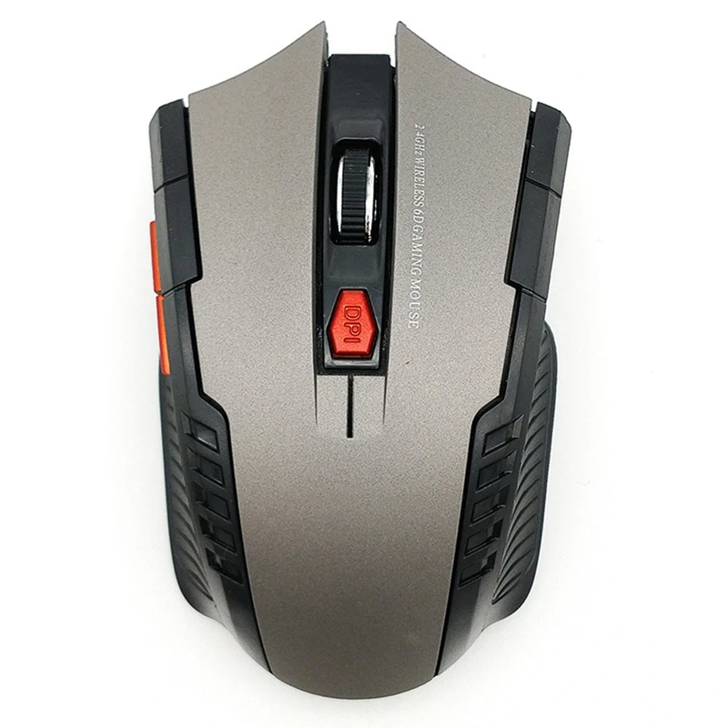 Gray 2,4 ГГц Беспроводная мышь с usb-приемником для ПК игровая Оптическая Мышь Без аккумулятора - Цвет: Gray