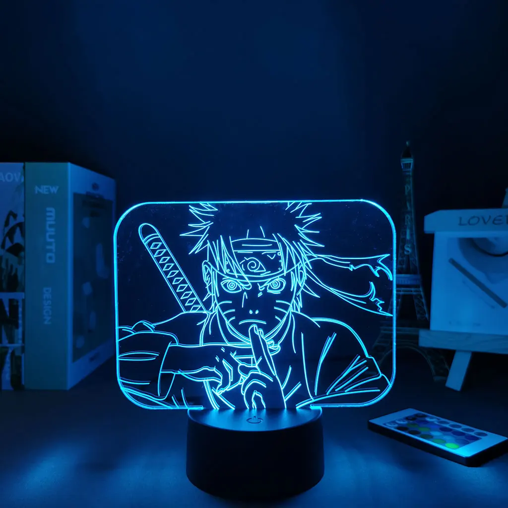 Светодиодная аниме фигурка Narutoed постер Наруто настольные лампы игровая комната