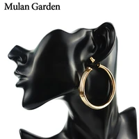 mg gold color circle earrings for women copper round earring fashion jewelry steampunk ear rings elegant women accessories gift