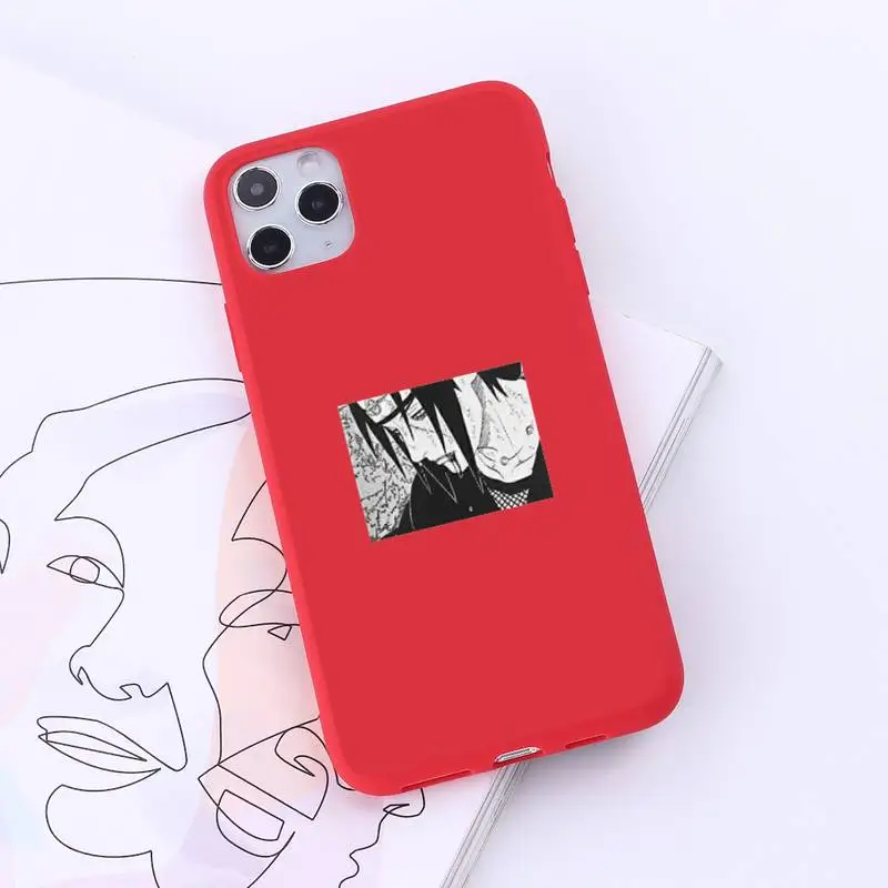 

Akatsuki Naruto Kakashi Uchiha Itachi Phone Case Candy Color for iPhone 6 7 8 11 12 s mini pro X XS XR MAX Plus