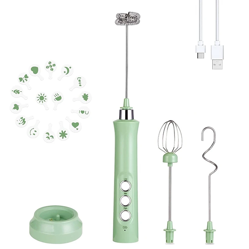 

Milk Frother Handheld Electric Milk,3 Speeds Rechargeable Coffee Mixer for Coffee,Cappuccino,Matcha,Hot Chocolate