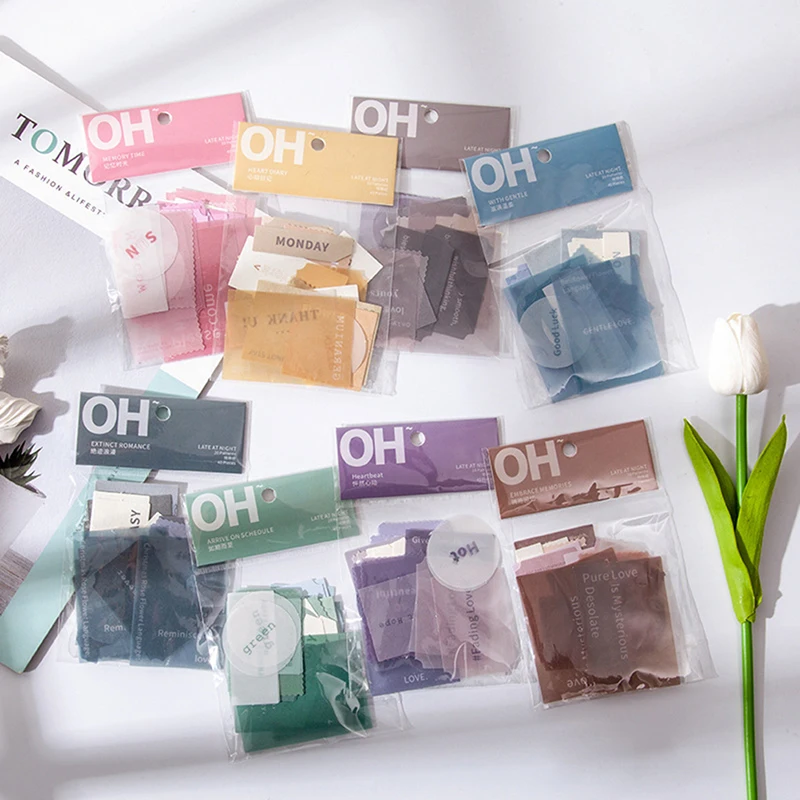 

40Pcs Creative Bullet Scrapbooking Planner Card Making Journalist Paper Stickers