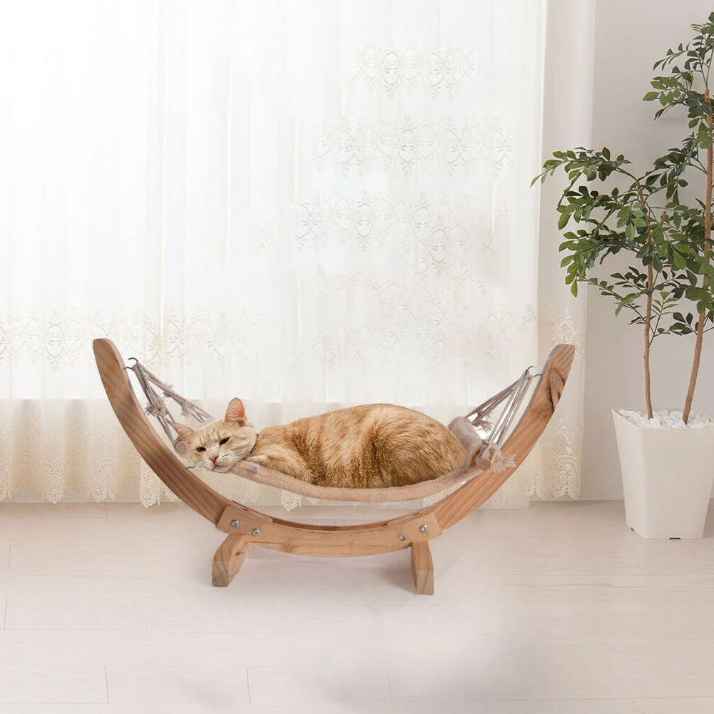 Гамак DIY кровать домик для питомца кошки собаки с деревянным каркасом без