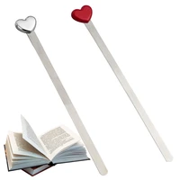 1 pc simple red sliver love heart metal bookmarks creative beautiful high quality bookmark for students teachers gift