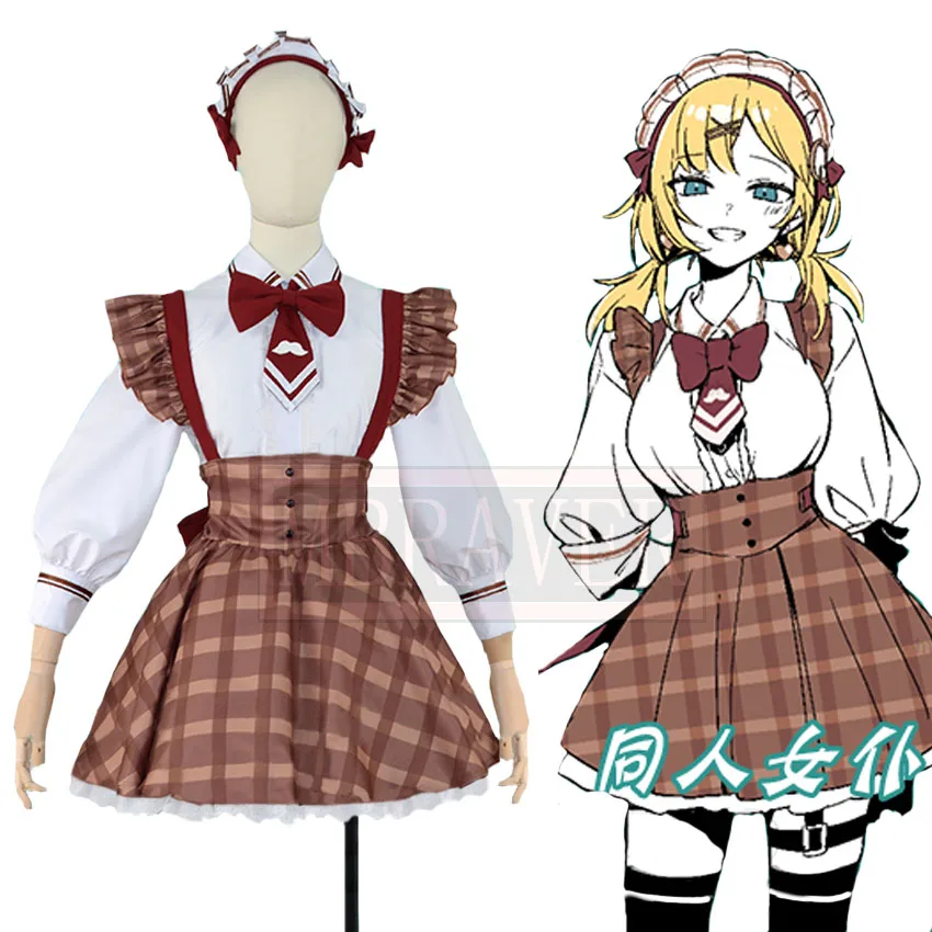 

Youtube Vtuber Hololive Amelia Ватсон костюм горничной косплей костюм униформа Рождество Хэллоуин на заказ любой размер