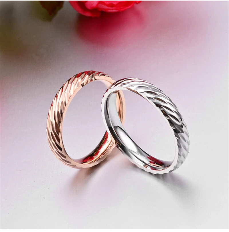 

Vintage 4mm Stainless Steel Engagement Rings For Women Simple Geometric Twist Wedding Band Anillos Jewelry Party Accessories