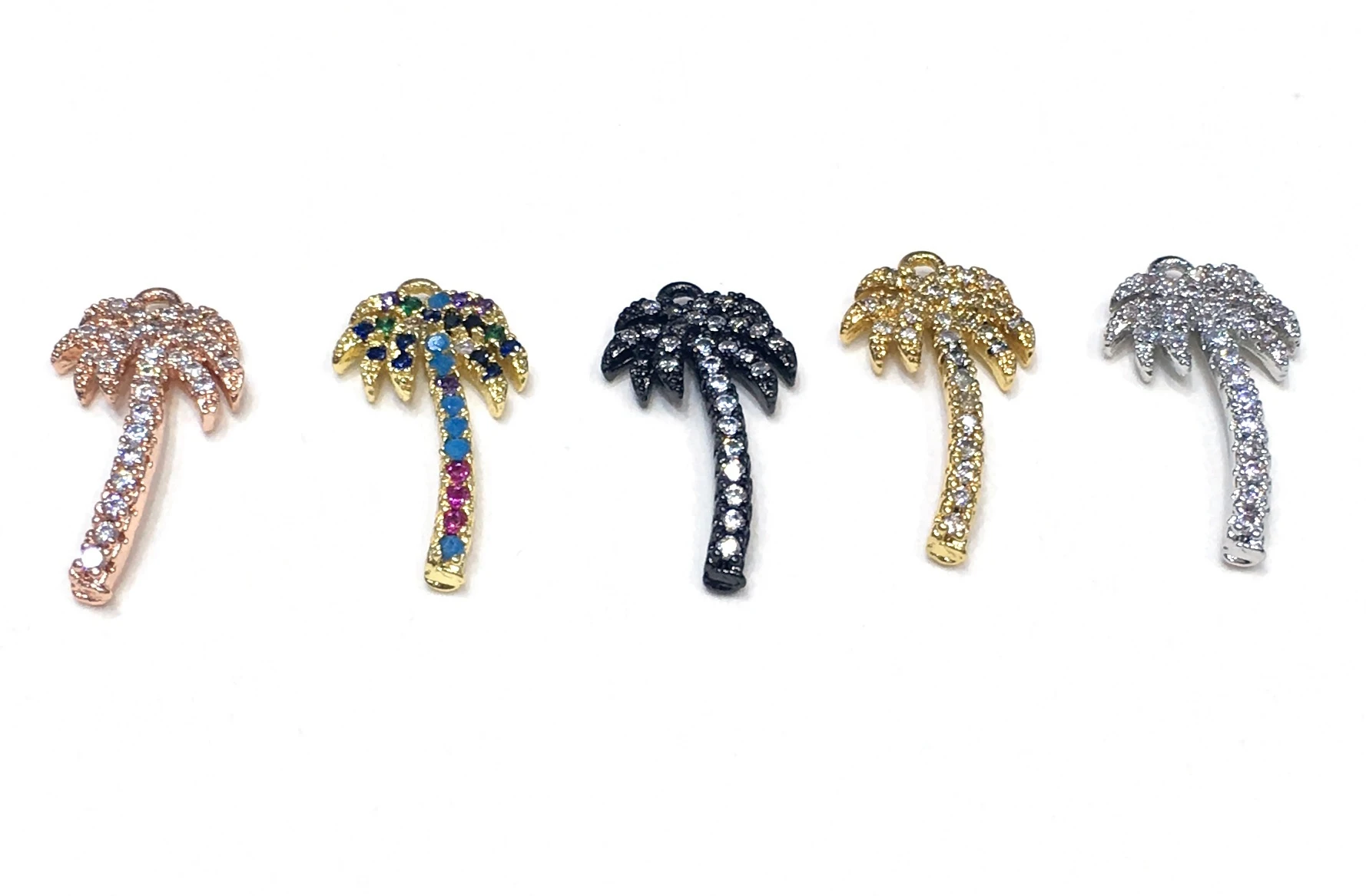 

9x17mm Brass Micro Pave CZ Zircon Coconut Tree Spacer Charm Finding Bead Accessories Bracelet Necklace DIY Jewelry Design Making