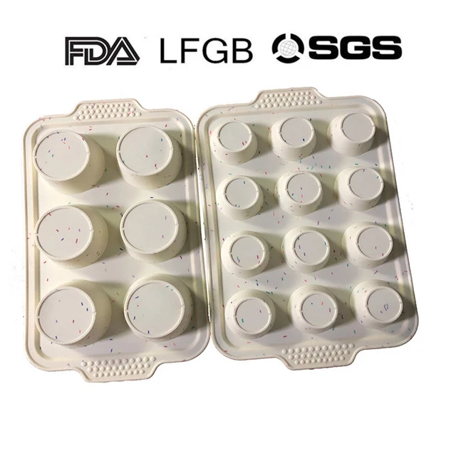 Лоток для торта с 6 отверстиями и 12 силиконовый двухцветный поднос уплотнением