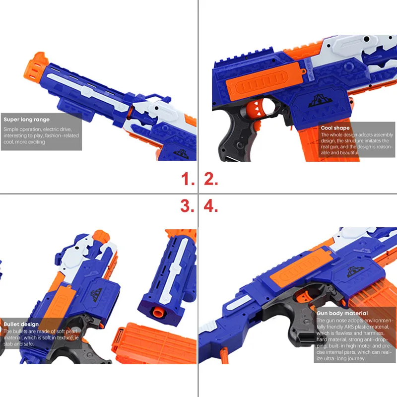 4/6 шт. DIY Съемный игрушечное оружие против для NERF страйкбол воздушного Пистолеты с