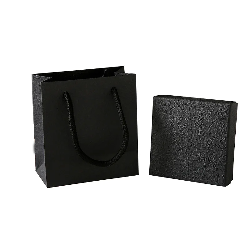 

Black and White Pleated Jewelry Box Simple Fresh Earrings Bracelet Necklace Ring Stud Earrings Paper Small Gift Box