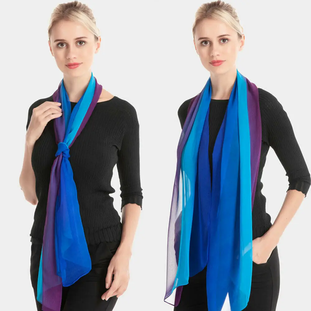 Модный женский дышащий Длинный мягкий шарф шифоновая шаль женские шарфы 160 см| |