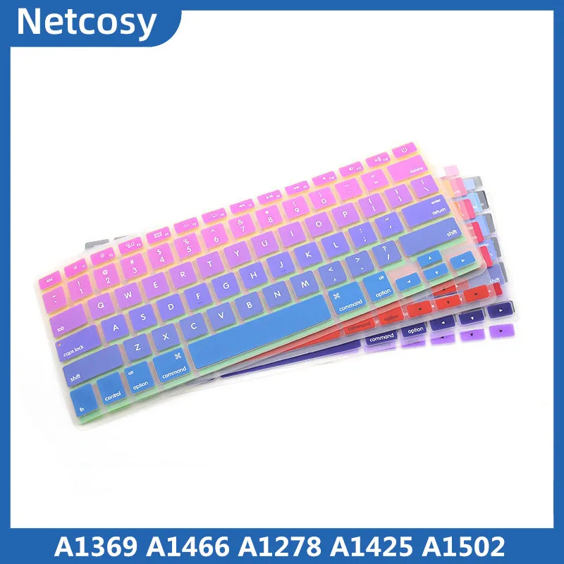 Netcosy ультра тонкий силикон чехол для клавиатуры ноутбука Защитная пленка для Macbook Air 13," A1369 A1466 A1278 A1425 A1502 ноутбук