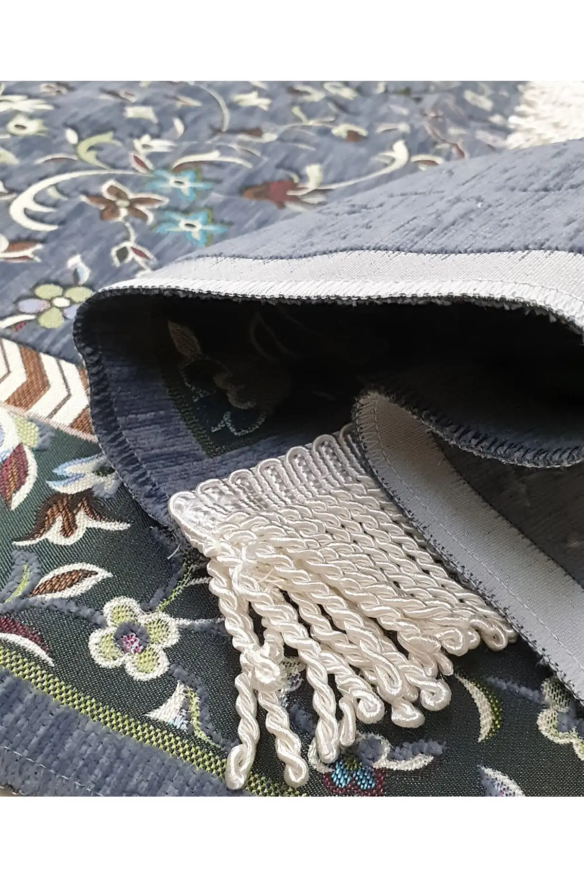 Молитвенный коврик Arabik Ravza из шенилла серый