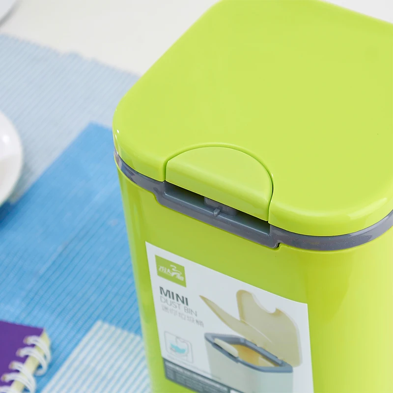 2L мини настольный мусорный бак пуш-ап Тип контейнер для хранения ведро Ванная