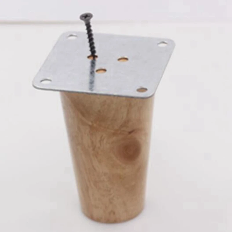 

4 Pieces of 6cm High Furniture Feet Sofa Support Feet Solid Wood Bed/TV Cabinet/Coffee Table Replacement Feet