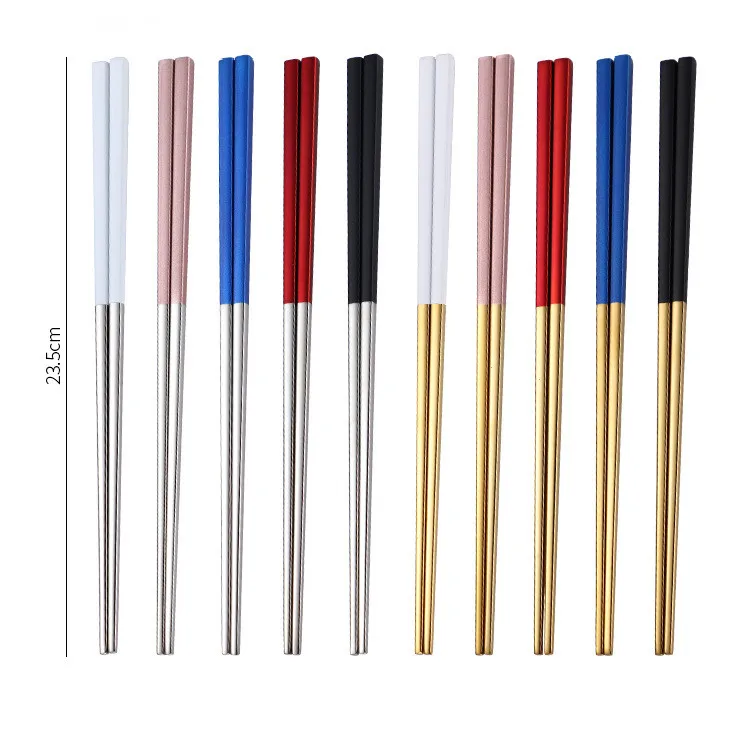 5Pair Chopsticks Stainless Steel Titanize Chinese Gold chopsitcks Set Chop Sticks Used For Sushi Dinnerware QA 143 | Дом и сад