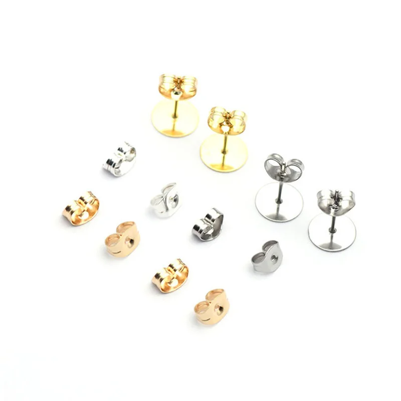 

20pcs Never Fade 316L Stainless Steel Round Ear Plating True Gold Round Earplugs Ear Beam Diy Round Ear Plugs Jewelry Findings