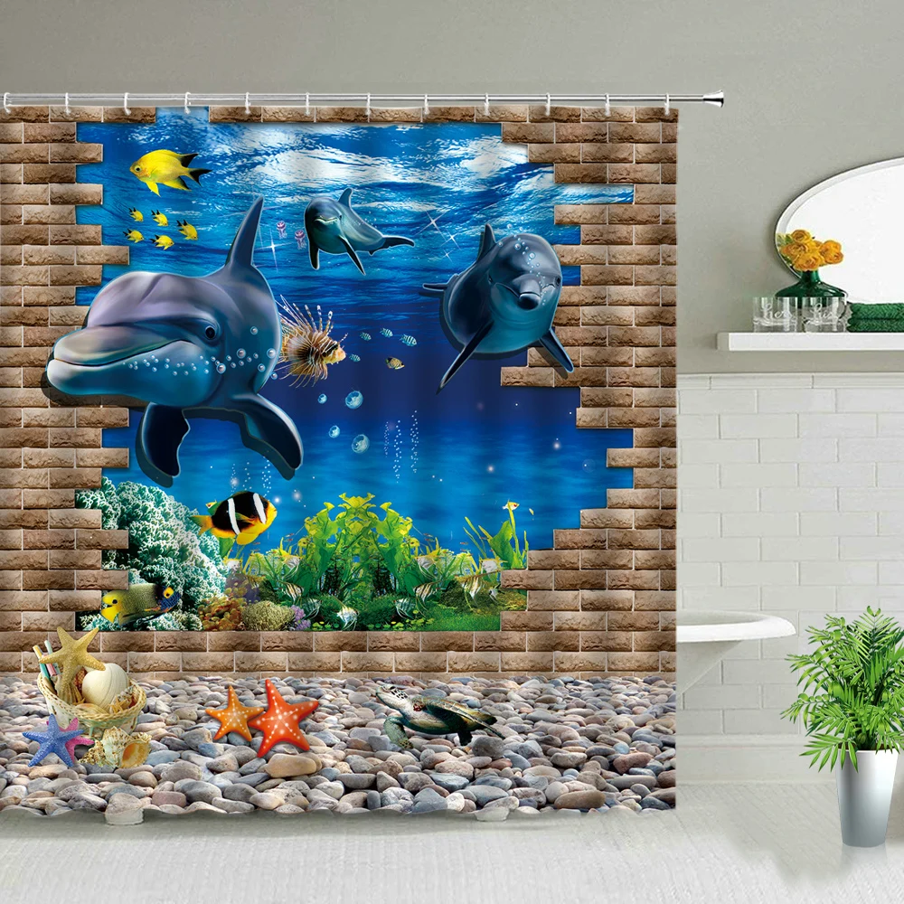 

Водонепроницаемая занавеска для душа «Осьминог» с крючками