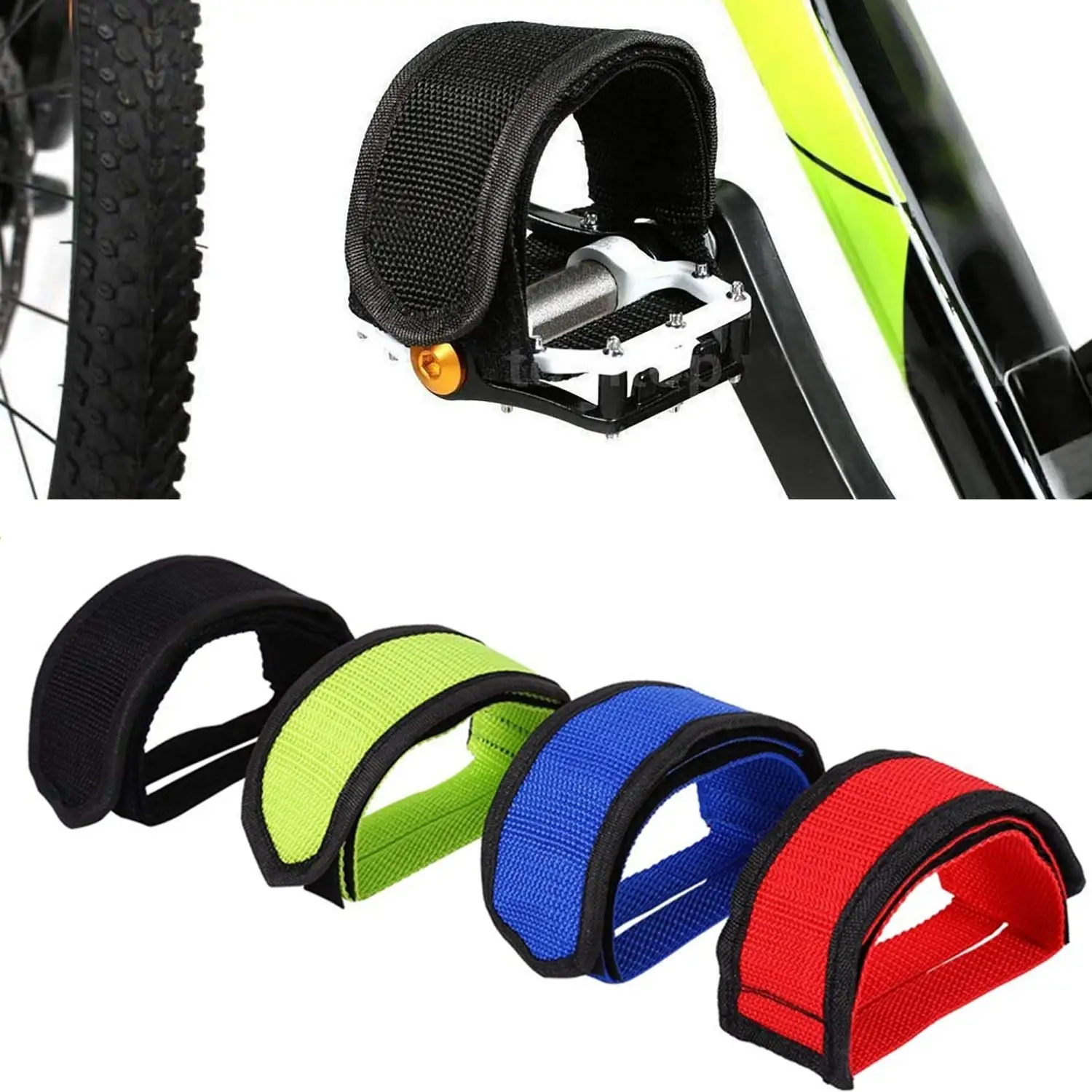 2 шт. ремни для педалей велосипедные педальные зажимы пальцев клейкая лента