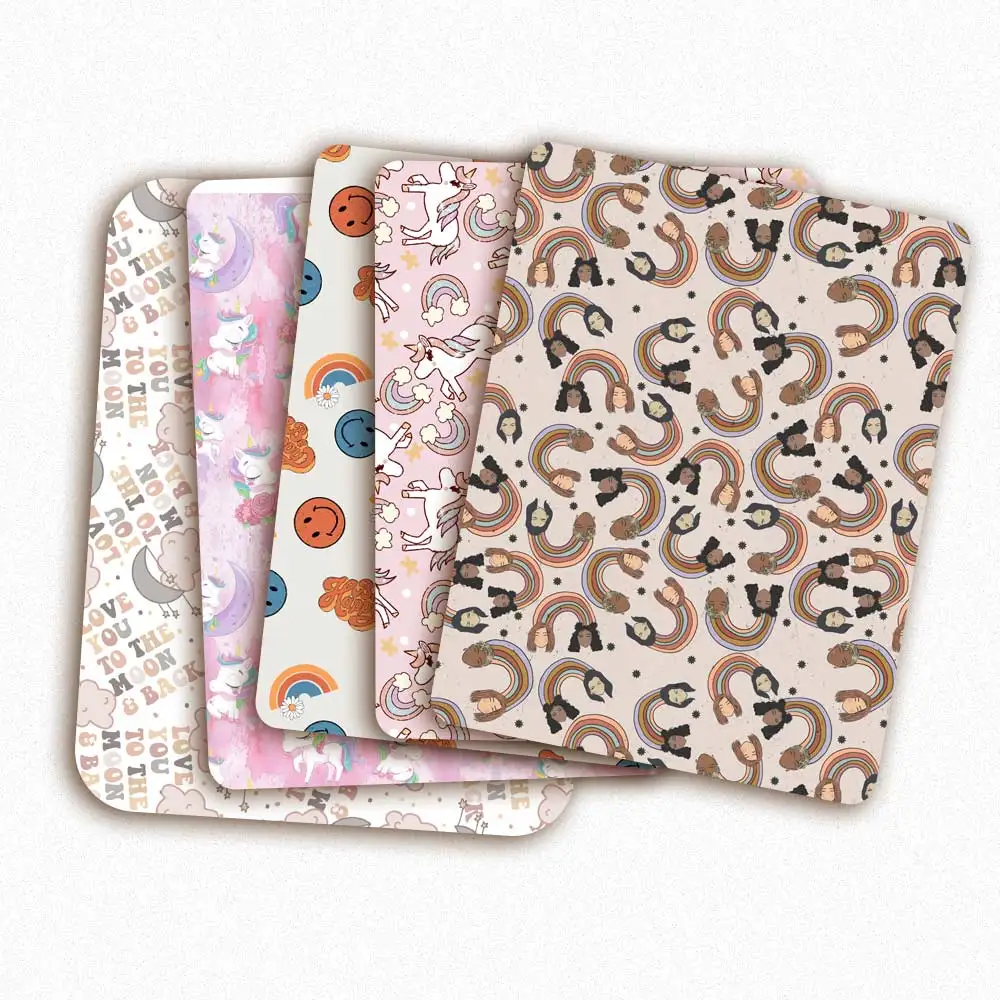 Ткань из полиэстера и хлопка ткань с ручной росписью единорога радужным принтом