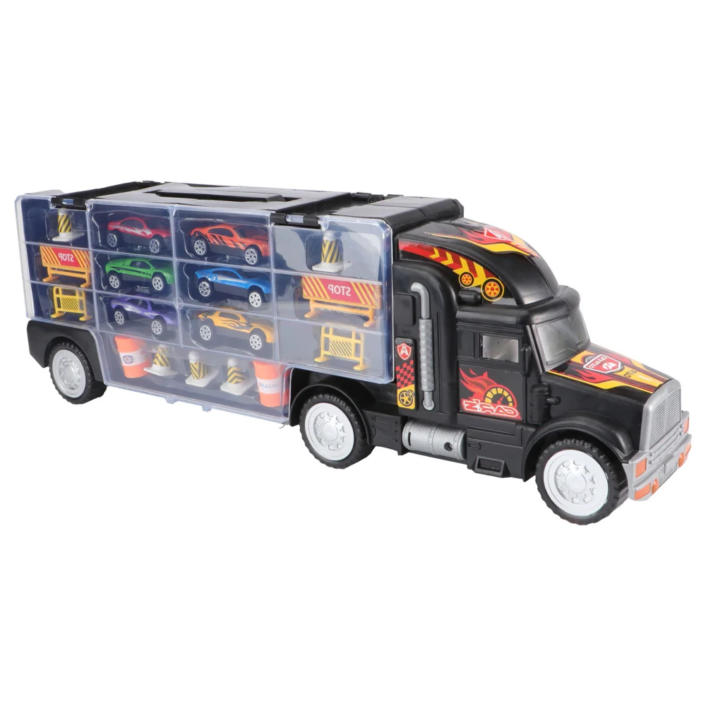 

Kids Intelligence Alloy Portable Car Model Engineering Car Trailer Return Container Truck Educational Playmate Gifts For Chi