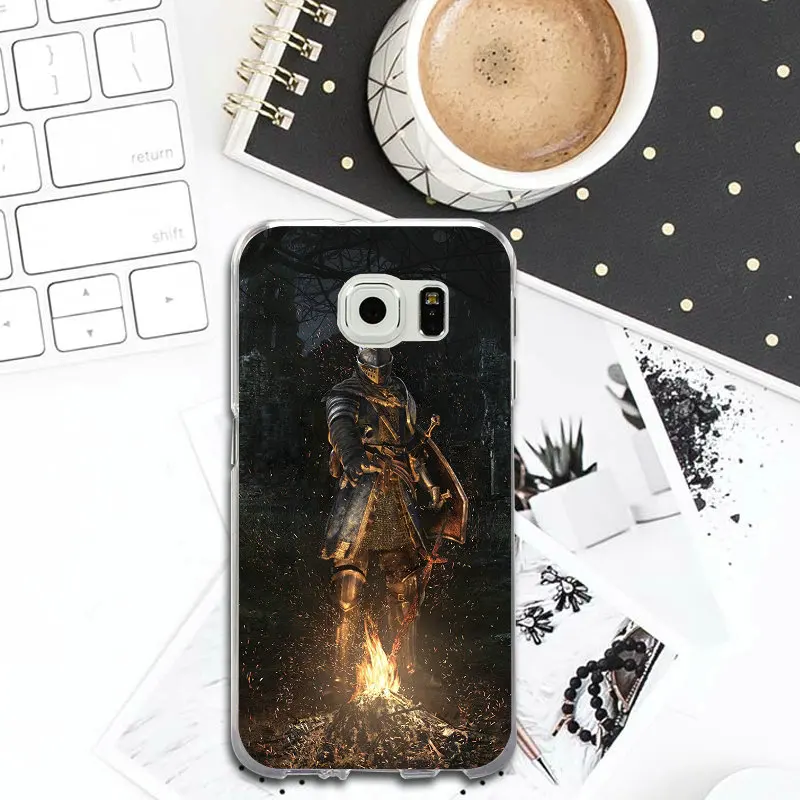Soft TPU Clear Phone Cases for Samsung Galaxy S2 S3 S4 S5 Mini S6 S7 Edge S8 S9 S10 Plus Lite Note 8 9 Dark Souls Games Art |