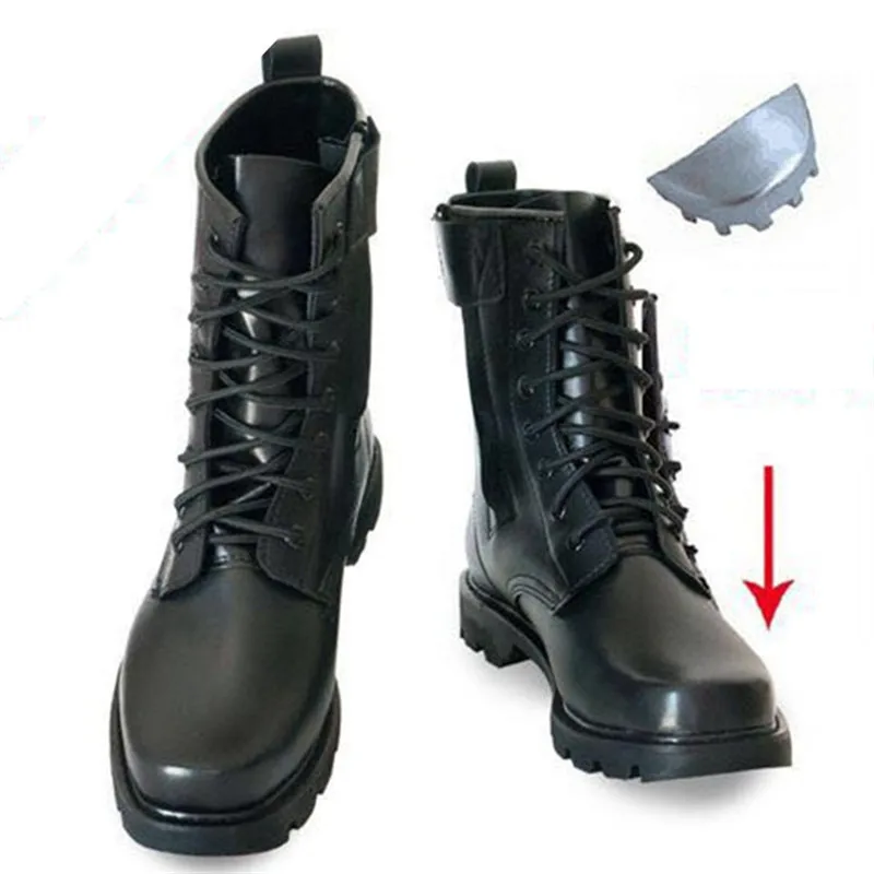 

Steel Toe Microfiber Leather Men Military Boots Men's Motorcycle Riding Hunting Walking Shoes Designer Desert Botas Hombre Black