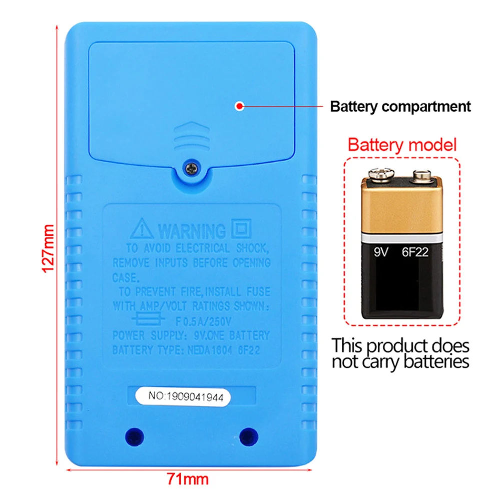 Digital Multimeter Buzzer Overload Protection Mini Wave Output Voltmeter Tester for DC voltage AC voltage Measuring Large Screen