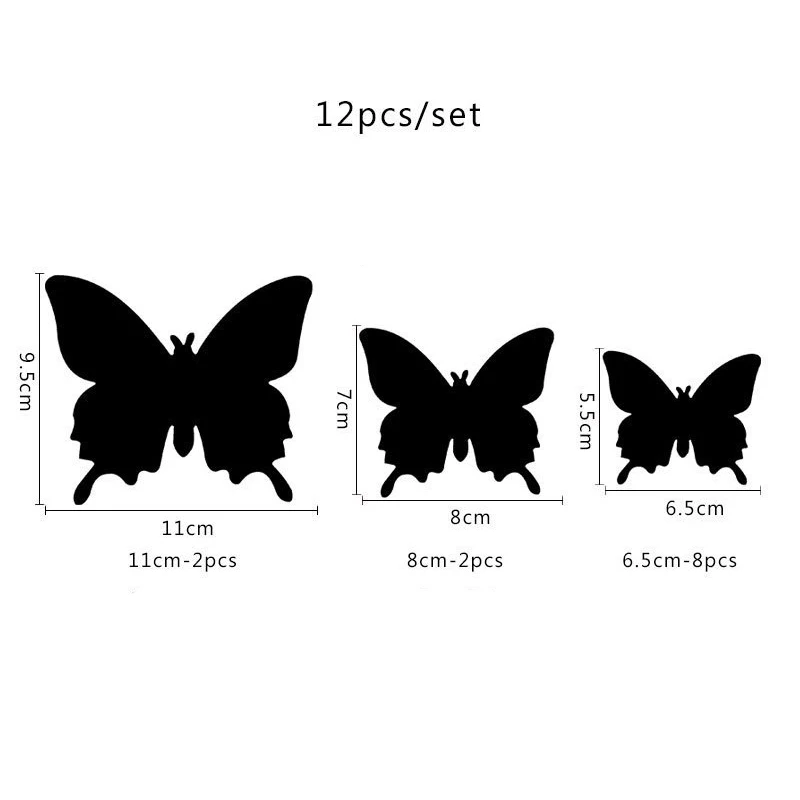 

12/24 Pcs/Set Mirror Wall Stickers Decal Butterflies 3D Mirror Wall Art Party Wedding DIY Home Decors stickers Fridge Wall Decal
