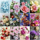 Алмазная вышивка XUEQIXIAOZU, сделай сам, Круглый Круг, яркий цветок, 5D алмазная живопись, современный цветок, вышивка крестиком стразы, живопись