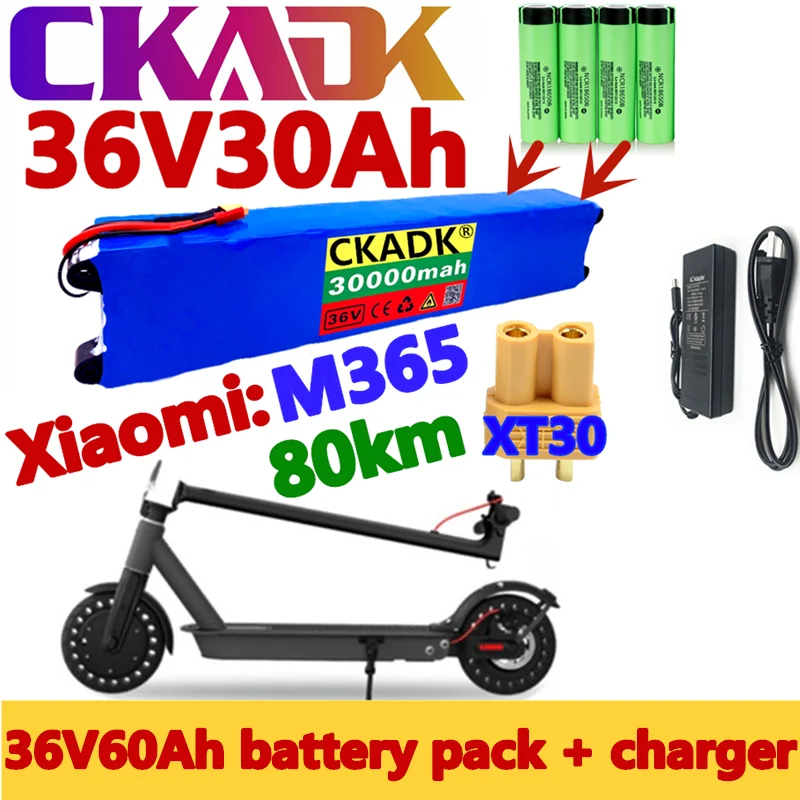 

36V 30Ah Scooter Battery Pack forXiaomi Mijia M365 36V 30000mAh Battery pack Electric Scooter BMS Board forXiaomi M365+charger