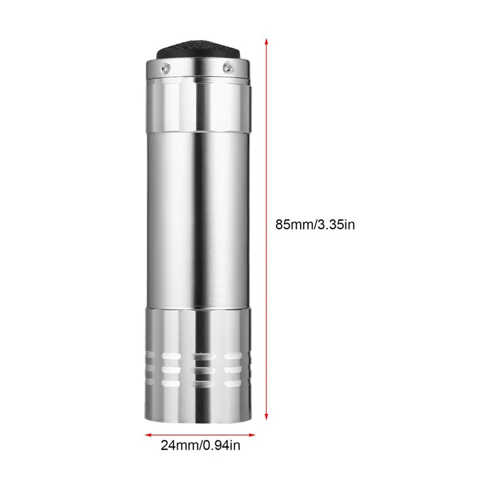 

2 pcs Worldwide 1pcs Classic 9 LED Aluminum Flashlight Lamp Small Flashlight Emergency Camping