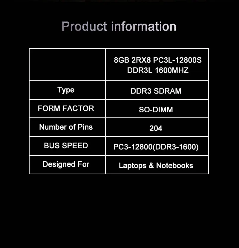 SHELI новые ноутбуки памяти 8 Гб 2RX8 PC3L-12800S DDR3L 1600 МГц 204pin CL11 памяти ноутбука