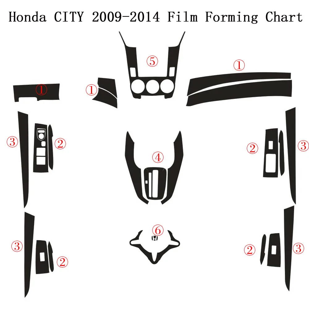 Самоклеящиеся автомобильные наклейки для Honda City 2009-2014 виниловые и Переводные