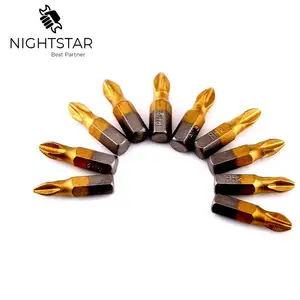 Сверла krachoue с титановым покрытием, набор из 10 насадок для дрели с хвостовиком 14 дюйма, 25 мм, противоскользящее сверло PH2 для шуруповерта