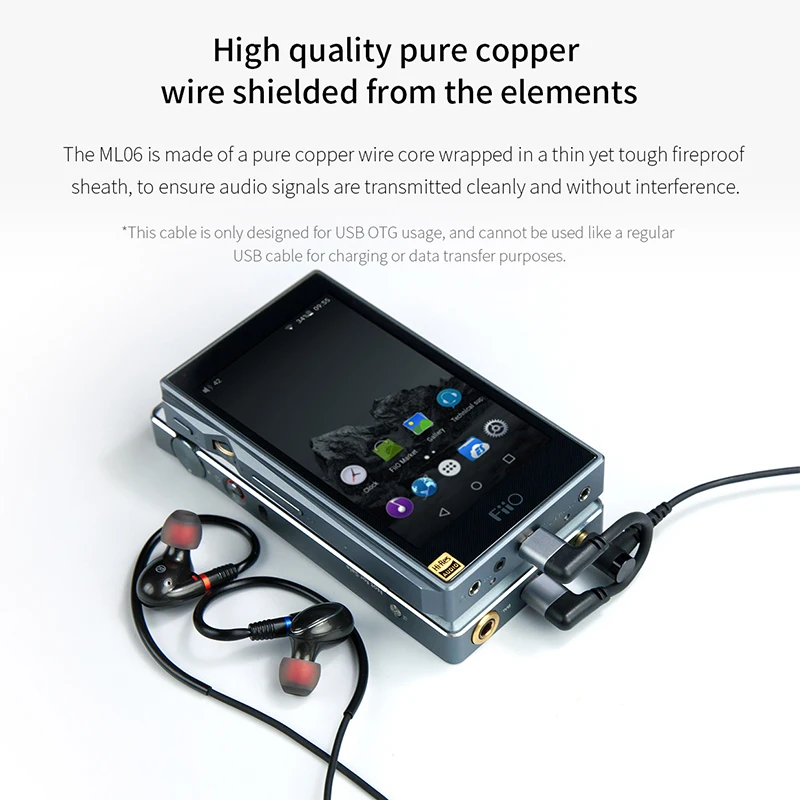 Кабель FiiO ML06 Micro-USB Hifi для украшения аудио MOjO Q1II/Q5/M7 DAP/мобильных телефонов и