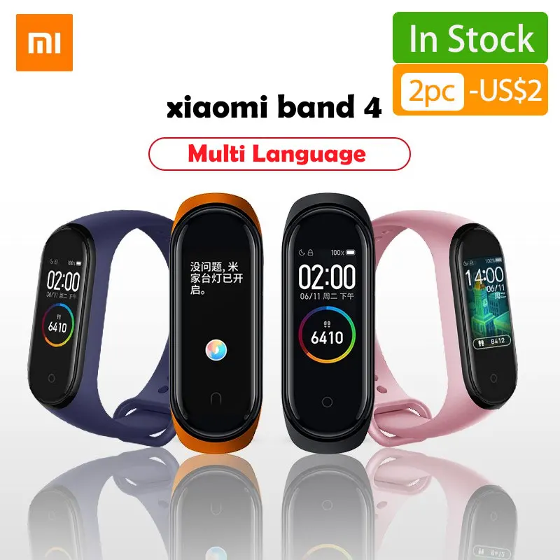 Глобальная версия Xiaomi mi Band 4 band Bluetooth Смарт браслет пульсометр фитнес китайская