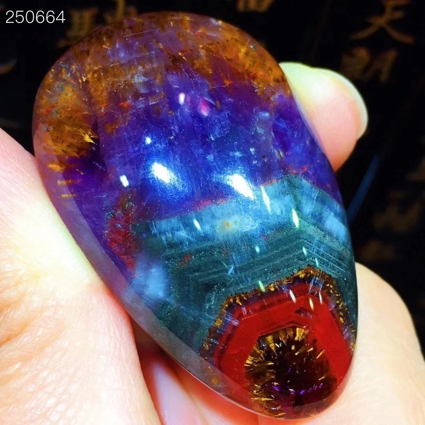 

Natural Cacoxenite Auralite 23 Pendant Rutilated Purple Red Women Men 43.1x25.2x8mm Canada Gift Crystal Stone Jewelry AAAAA