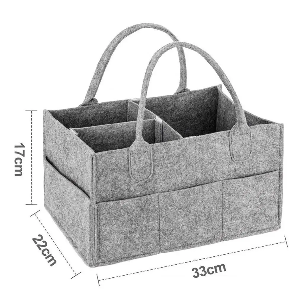 

60% Hot Sales!! Portable Felt Baby Diaper Storage Basket Nappy Changing Bag Handbag Organizer