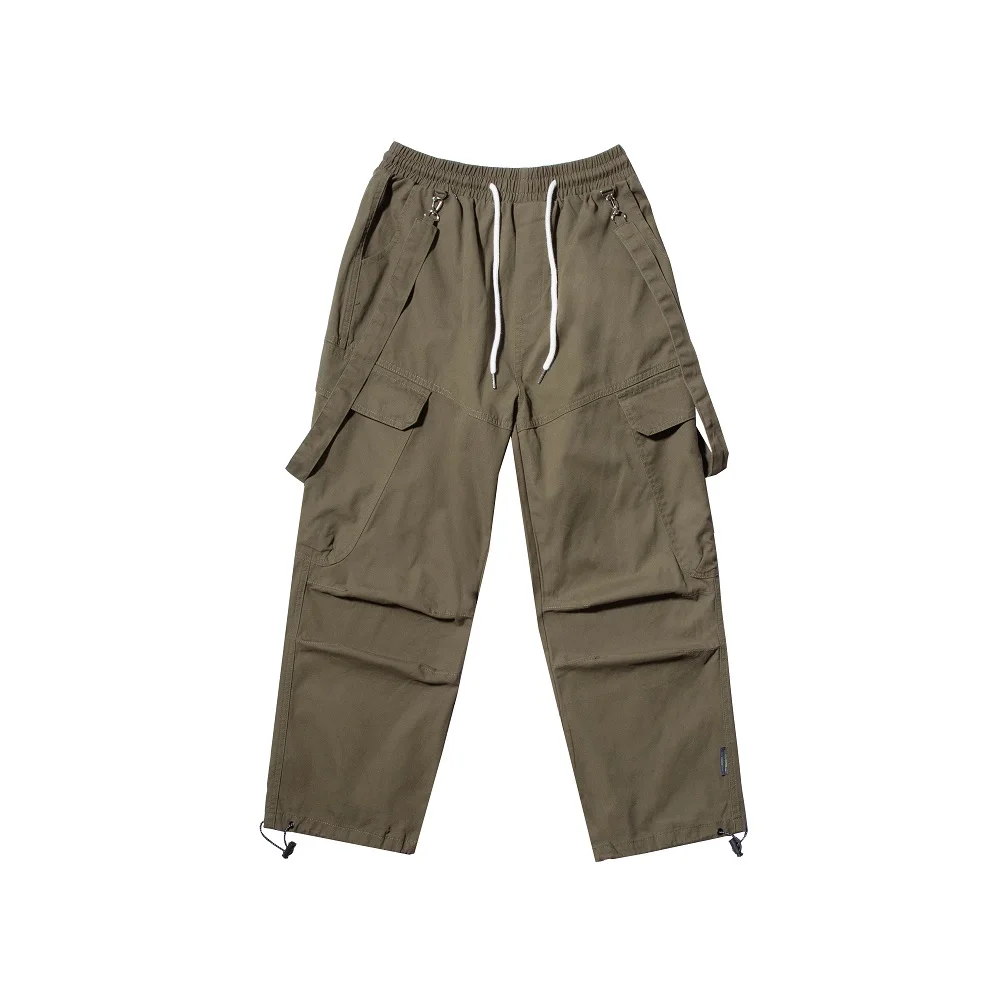 

Hip Hop Casual Pants Straight Workwear Pants Sling Fashion Drawstring Elastic Waist Pant Trousers