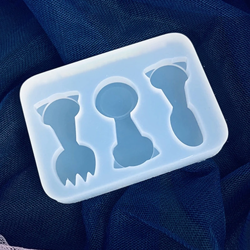 

LXAE Mini Spoons Forks Epoxy Resin Molds Handmade Cartoon Animal Tableware Utensils Silicone Mould DIY Crafts Jewelry Casting