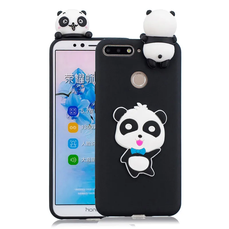 C 3D Милый Панда Единорог кактус силиконовый чехол для телефона на Fundas huawei Y5 Y6 Y7 Prime Y9 чехол Coque Etui для женщин и детей - Цвет: C